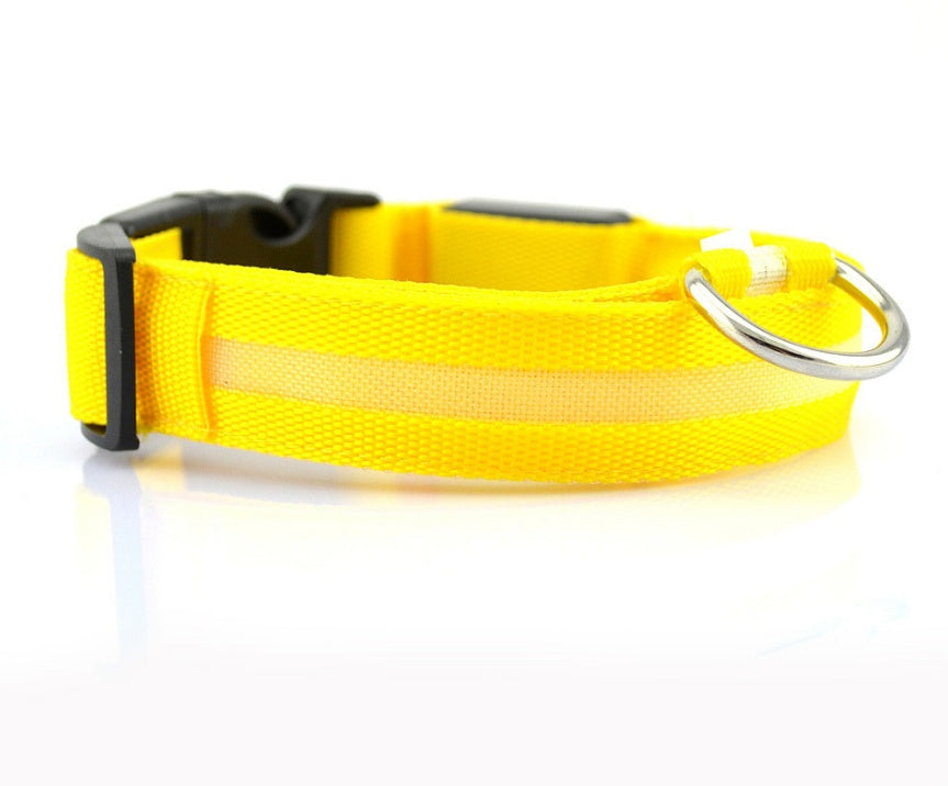 LED Pet Dog Collar Nylon Luminous Night Safety Flashing Adjustable Collar