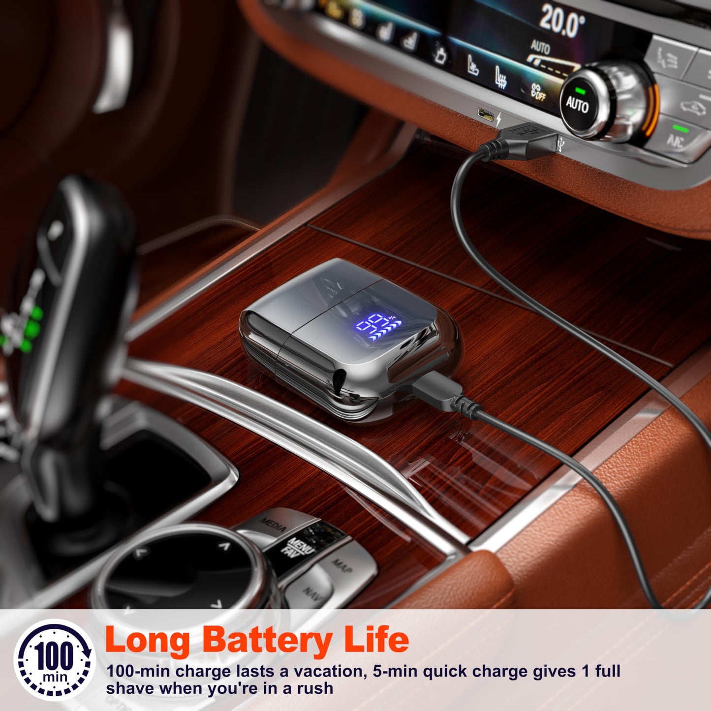 텔펀 WF-2043 전기 면도기 IPX7 방수 USB-C 충전 휴대용 | Telfun WF-2043 Electric Shaver