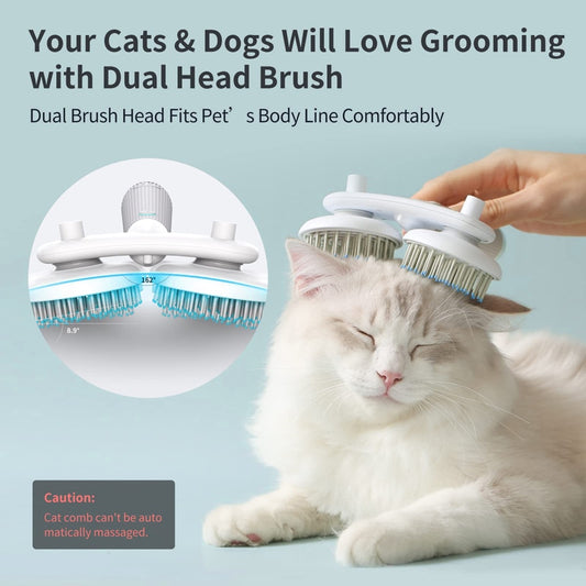 Double Head Pet Slicker Brush Self Cleaning Negative Ion Dog Cat Brush