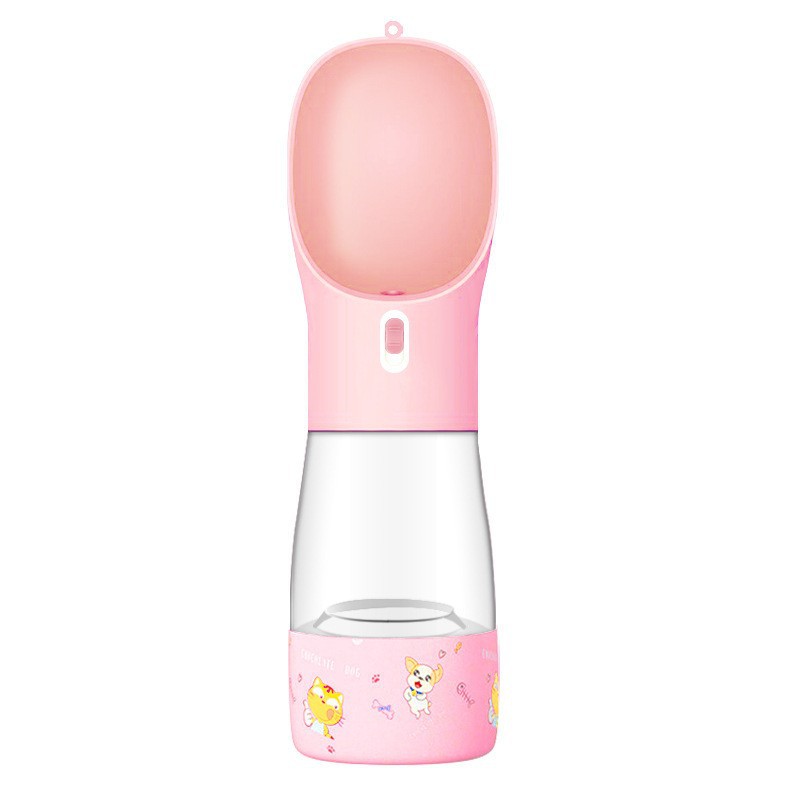 Portable Pet Water Bottle Feeder Bowl Travel Dog Water Dispenser 458ml