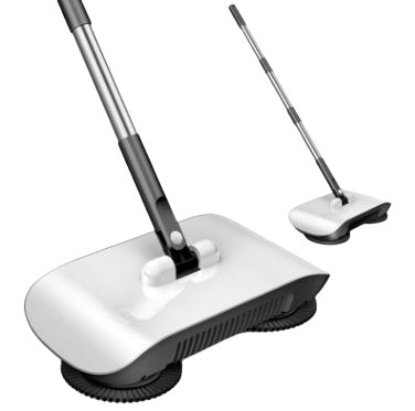 Manual Push Floor Sweeper 3-in-1 Broom Dustpan Mop Cleaner