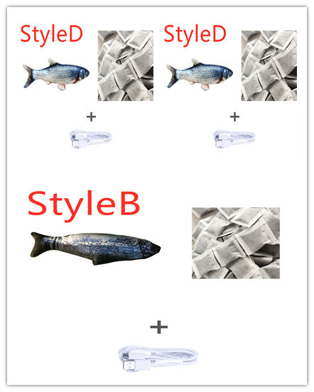 Electric Jumping Fish Cat Toy USB Rechargeable Interactive Fish Toy