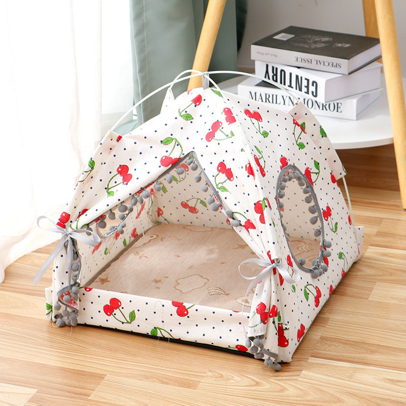 Cat Tent Enclosed Pet House Portable Dog Cat Bed