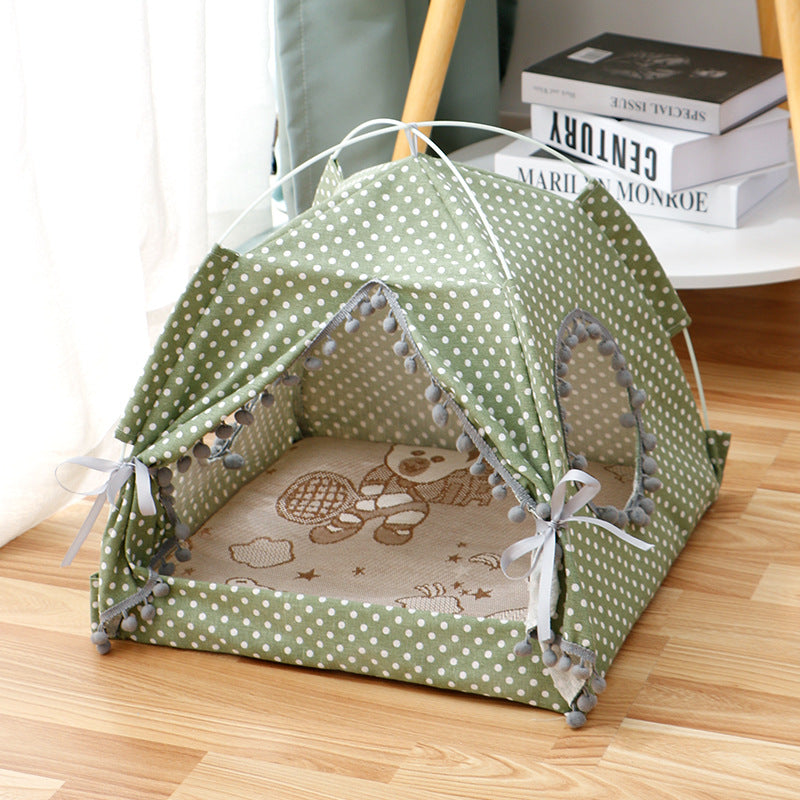 Cat Tent Enclosed Pet House Portable Dog Cat Bed