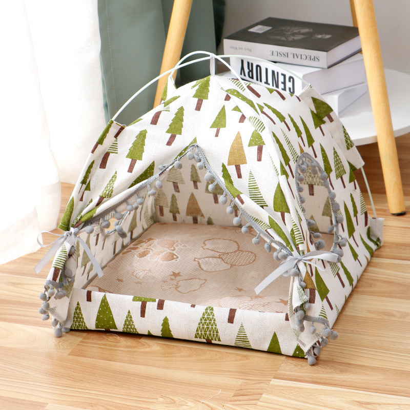 Cat Tent Enclosed Pet House Portable Dog Cat Bed
