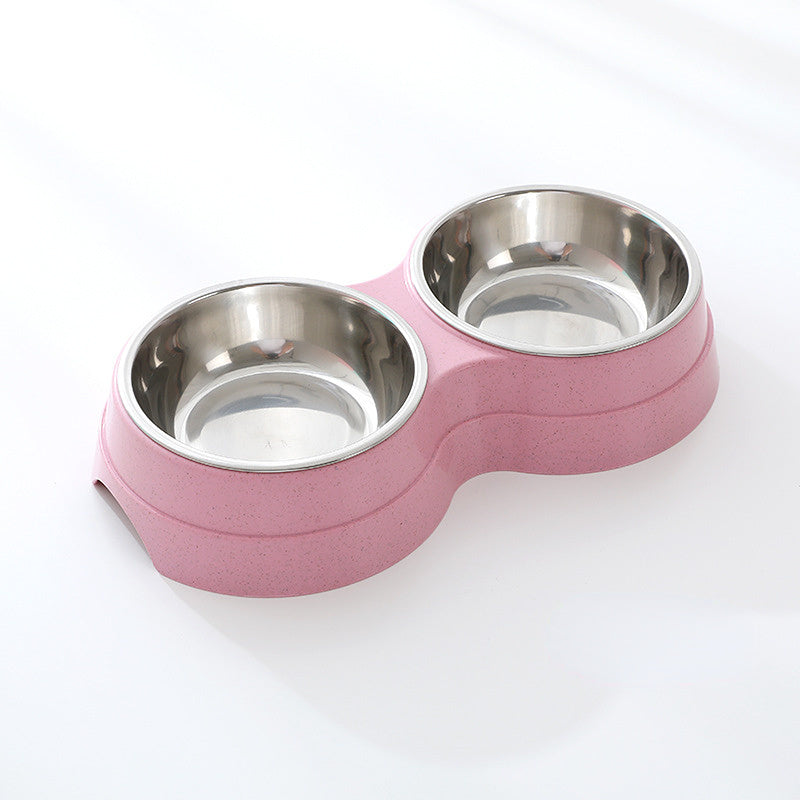 Double Pet Bowls Stainless Steel Dog Food and Water Feeder