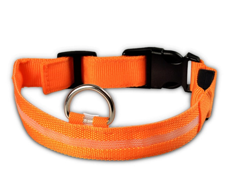 LED Pet Dog Collar Nylon Luminous Night Safety Flashing Adjustable Collar