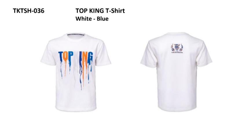 TKTSH-036 화이트&블루 탑킹 무에타이 티셔츠 (사이즈 선택 S~XXL)
