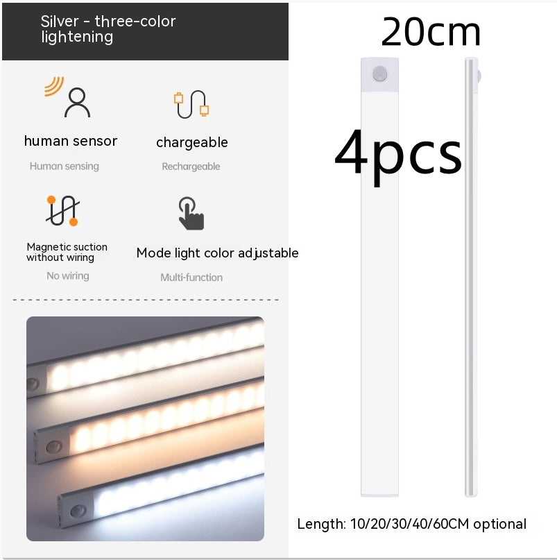 Smart Infrared Sensor Cabinet Light Wireless Magnetic Rechargeable LED Lamp