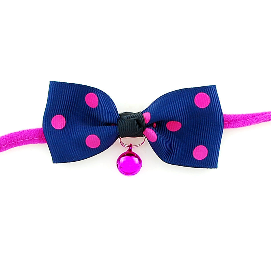 Pet Dog Cat Bow Tie Collar with Bell Adjustable Neck Band