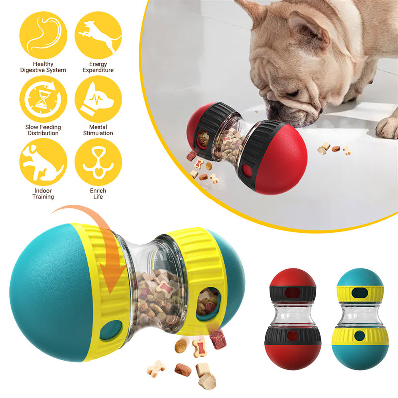 Interactive Dog Treat Dispensing Tumbler Toy Slow Feeder Puzzle Ball