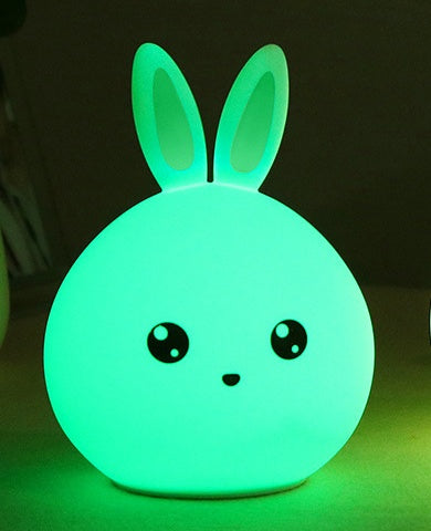 Cute Rabbit Silicone LED Night Light Touch Sensor Color Changing Lamp
