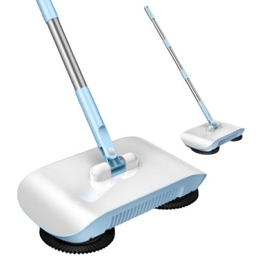 Manual Push Floor Sweeper 3-in-1 Broom Dustpan Mop Cleaner