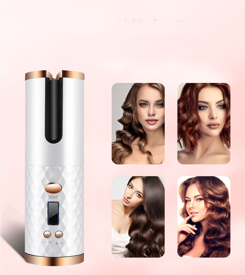 Cordless Automatic Hair Curler Rechargeable Ceramic Curling Iron