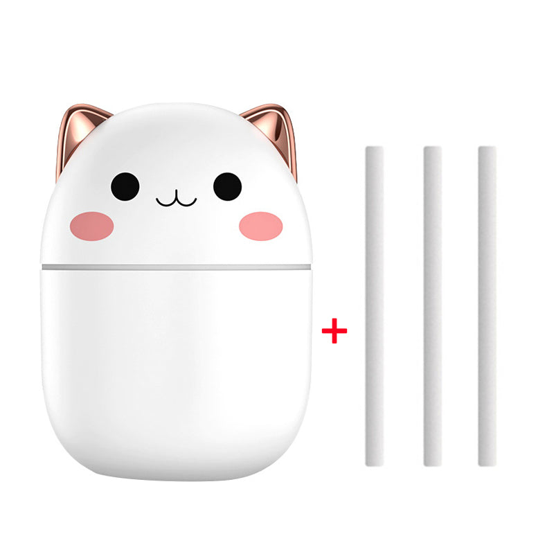 Cute Cat USB Air Humidifier LED Cool Mist Aromatherapy Diffuser