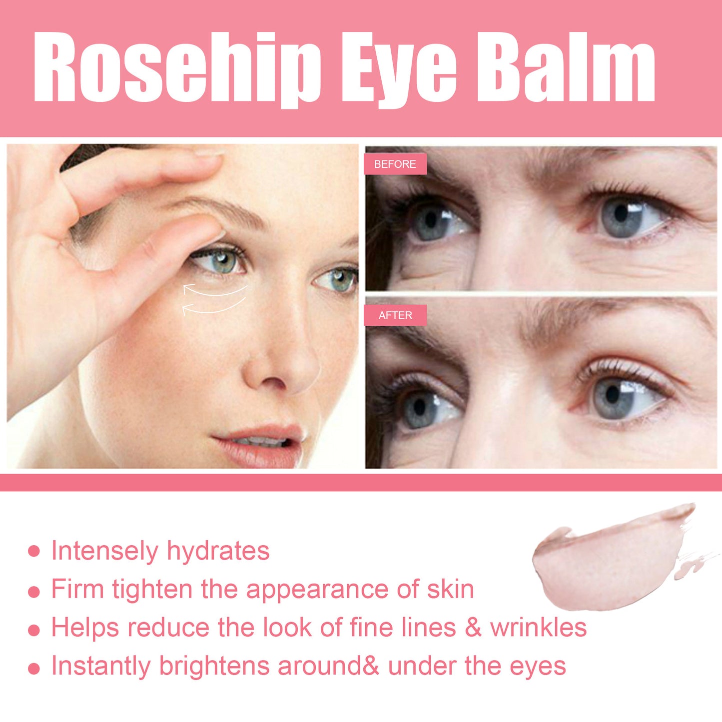 Rosehip Eye Balm Stick Hydrating Eye Care Moisturizer 3g