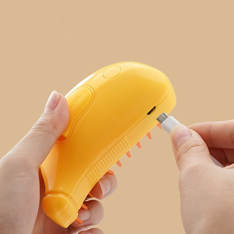 3-in-1 Pet Steam Brush Cat Dog Grooming Comb Hair Remover