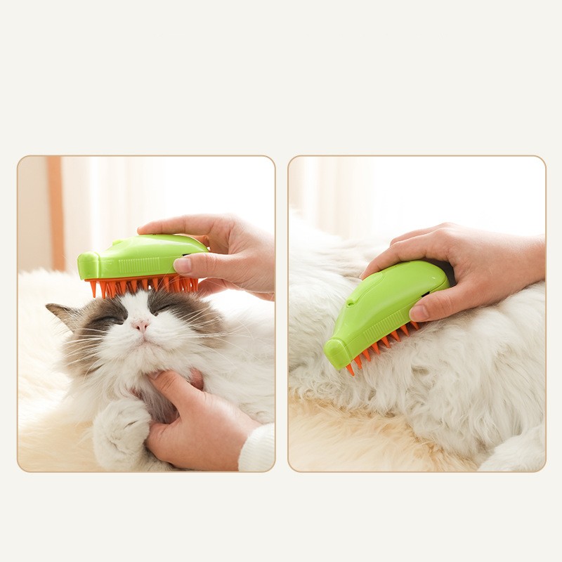 3-in-1 Pet Steam Brush Cat Dog Grooming Comb Hair Remover
