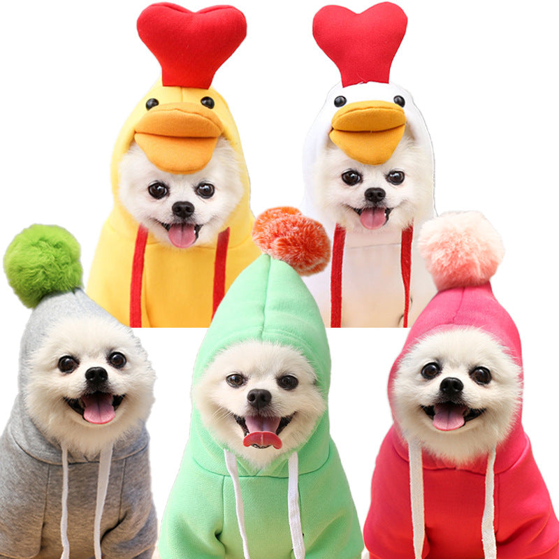 Cute Fruit Dog Hoodie Winter Warm Fleece Pet Clothes for Small Dogs