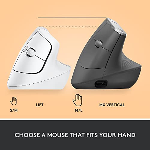 로지텍 리프트 버티컬 인체공학 무선 마우스 그래파이트 | Logitech Lift Vertical Ergonomic Mouse Graphite