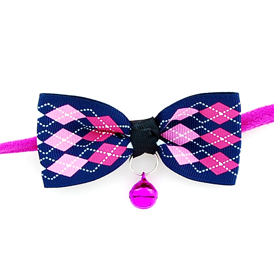 Pet Dog Cat Bow Tie Collar with Bell Adjustable Neck Band