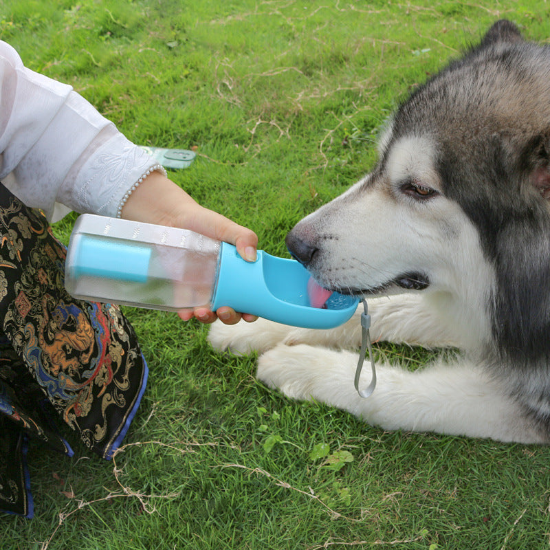 3-in-1 Portable Pet Water Bottle Food Feeder Poop Bag Dispenser