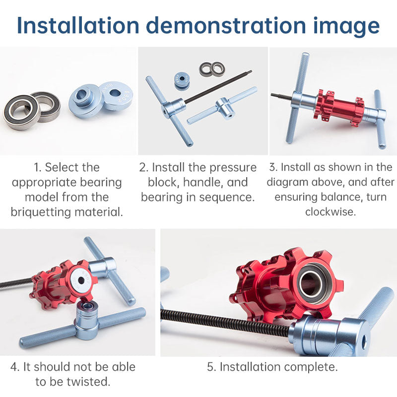 Bicycle Bearing Press & Extractor Tool Set – Aluminum Alloy Installation Kit for Hubs, Wheels & Pedals