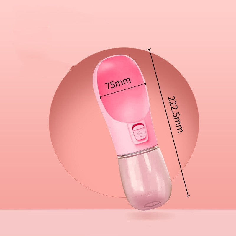 Portable Pet Water Bottle Feeder Bowl Travel Dog Water Dispenser 458ml