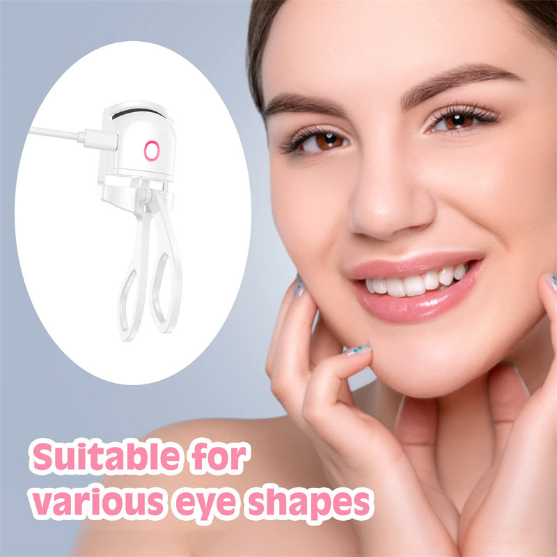 Heated Eyelash Curler USB Rechargeable Electric Lash Curler with Temperature Control