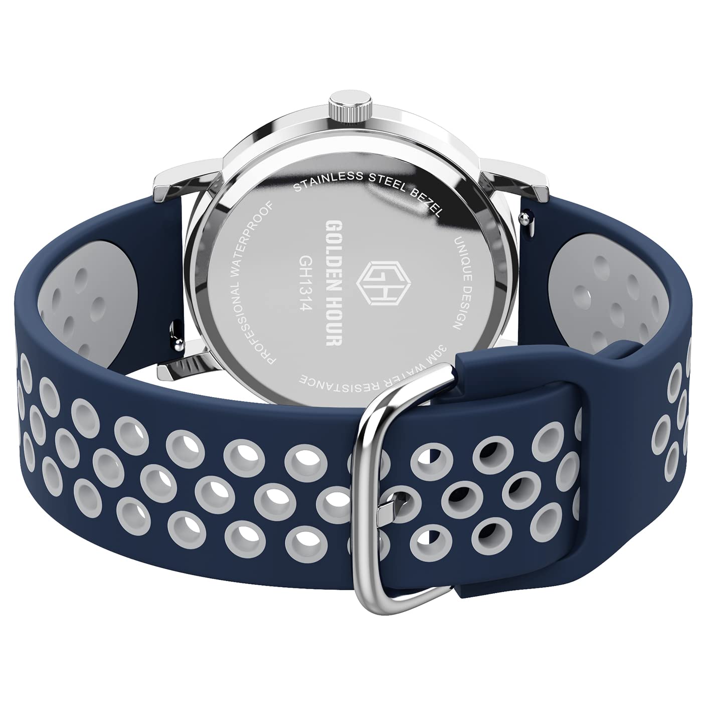 GOLDEN HOUR 방수 간호사 시계 24시간 밀리터리 타임 레드 초침