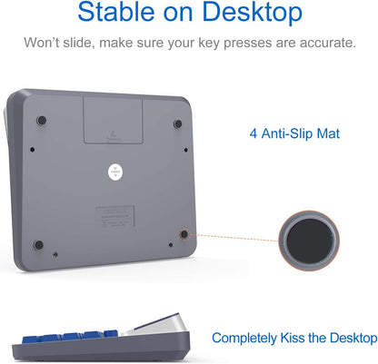 Pendancy OS-6815 12자리 데스크 계산기 5인치 대형 LCD 태양광+AA 배터리