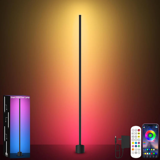 RGB LED Corner Floor Lamp Smart App Remote Music Sync 16 Million Colors