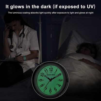 GOLDEN HOUR 방수 간호사 시계 24시간 밀리터리 타임 레드 초침