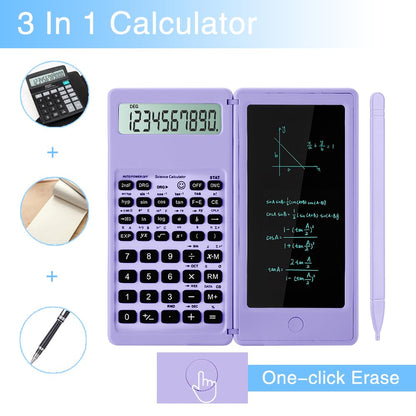 iPepul 레드 공학용 계산기 노트패드 일체형 10자리 대형 화면