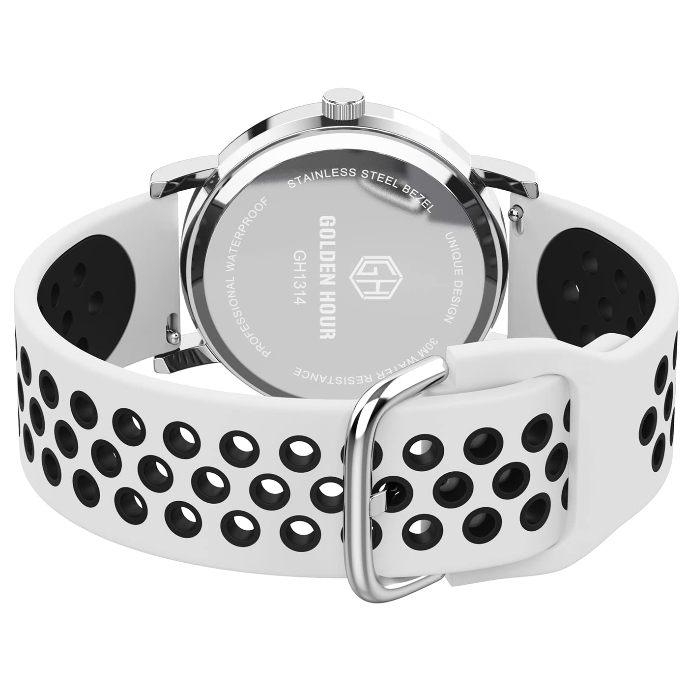 GOLDEN HOUR 방수 간호사 시계 24시간 밀리터리 타임 레드 초침