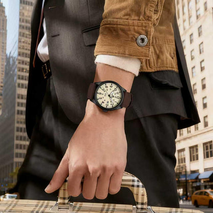 엘엔 렌친 남성용 38mm 스테인리스 쿼츠 시계 확장 밴드 | LN LENQIN Men’s Analog Watch