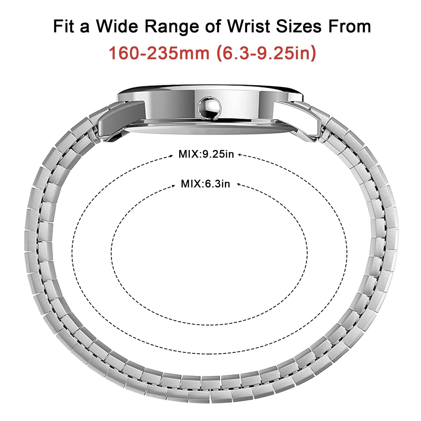 엘엔 렌친 남성용 38mm 스테인리스 쿼츠 시계 확장 밴드 | LN LENQIN Men’s Analog Watch