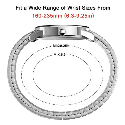 엘엔 렌친 남성용 38mm 스테인리스 쿼츠 시계 확장 밴드 | LN LENQIN Men’s Analog Watch