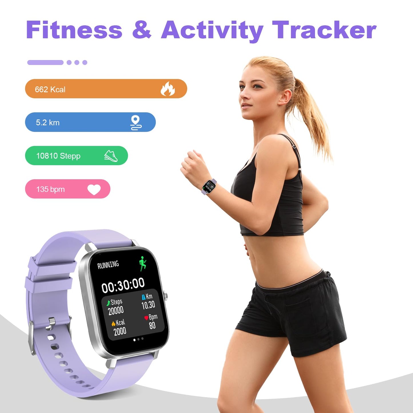 토르잘프 1.83인치 블루투스 스마트워치 IP68 블랙 | Torjalph Fitness Smart Watch