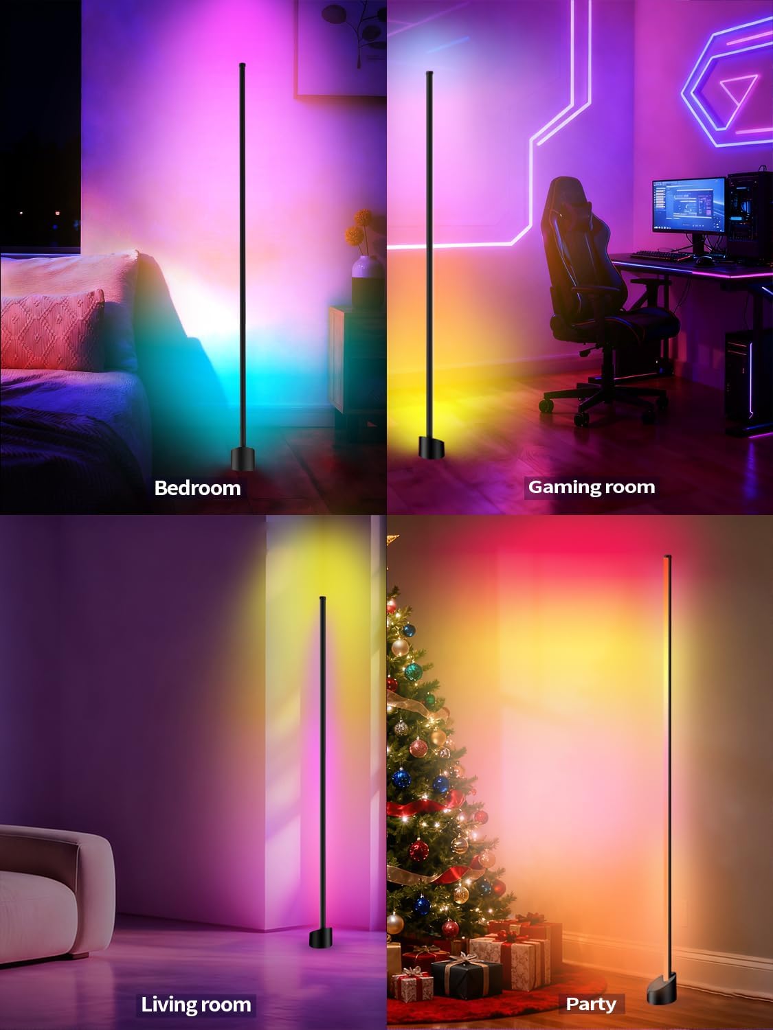RGB Corner Floor Lamp Smart App Remote LED Mood Light | RGB LED Corner Floor Lamp 