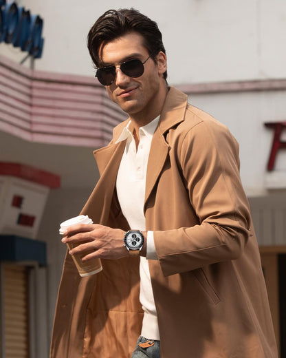 BY BENYAR Men's 45mm Chronograph Quartz Watch | Silicone Strap, Water Resistant