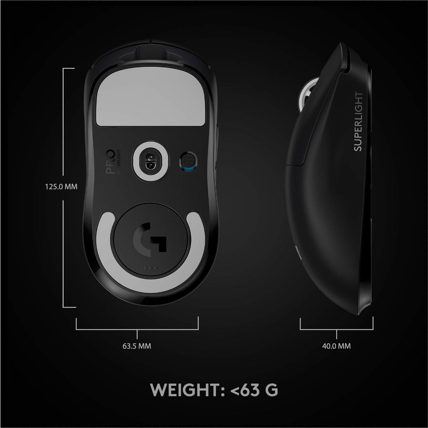 Logitech G PRO X Superlight 무선 게이밍 마우스 블랙