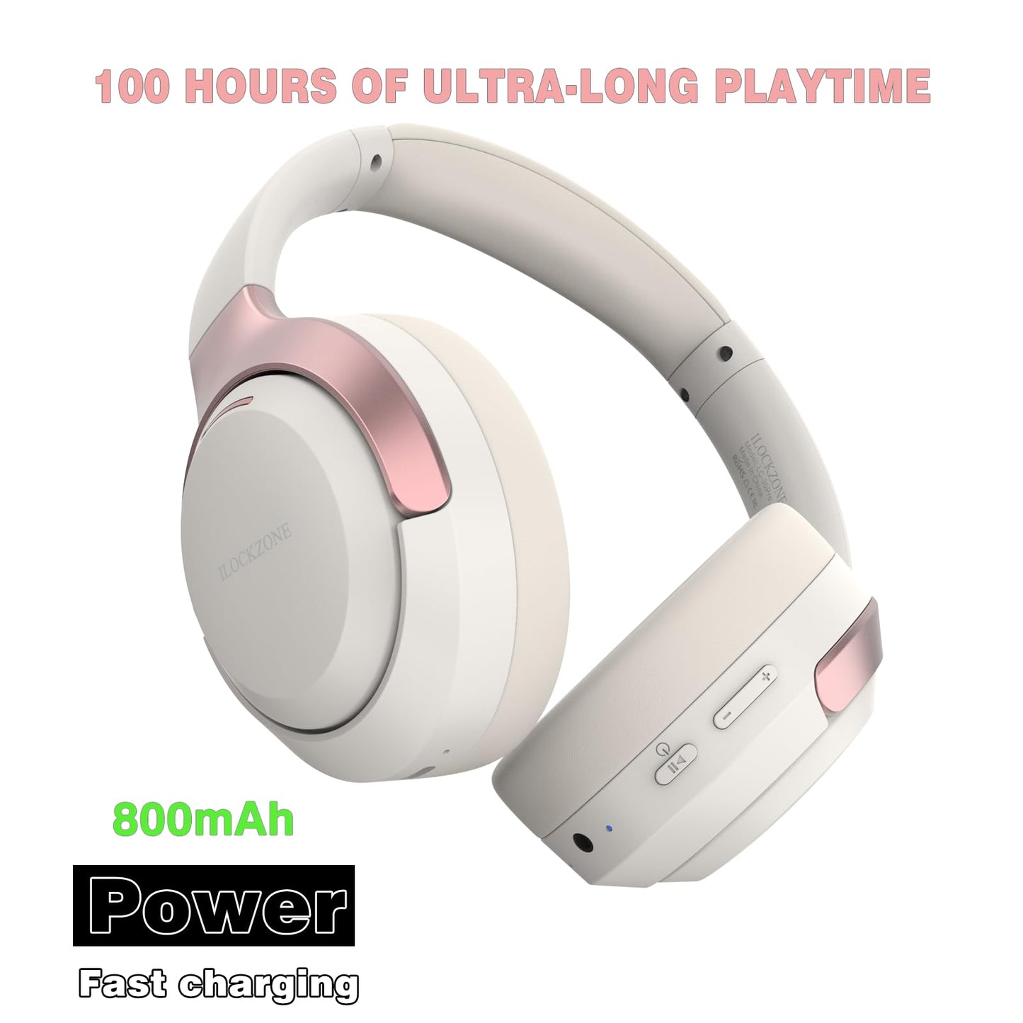ILOCKZONE LC30Pro 하이브리드 ANC 블루투스 5.4 오버이어 헤드폰 블랙 | LC30Pro Hybrid Active Noise Cancelling Headphones