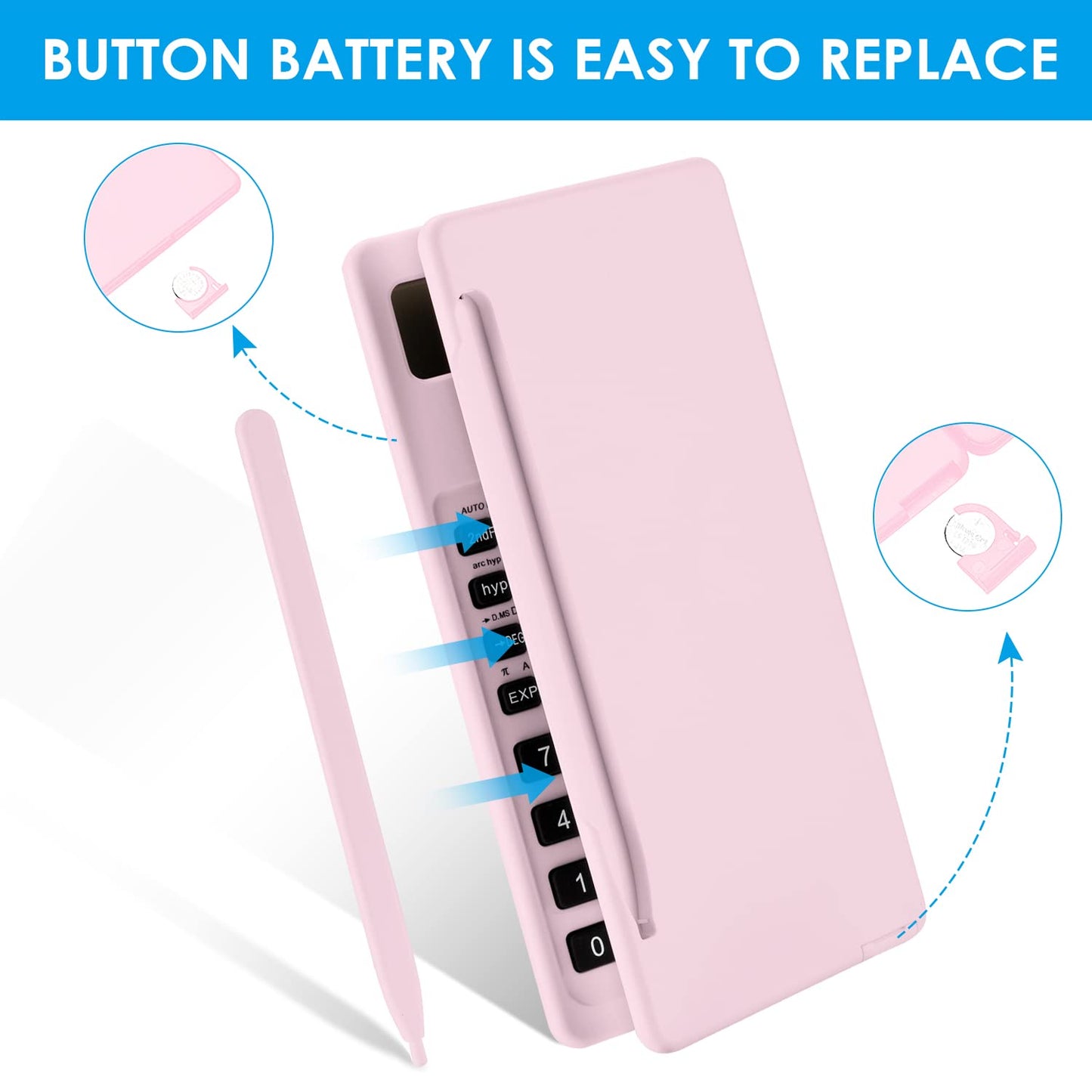 iPepul 레드 공학용 계산기 노트패드 일체형 10자리 대형 화면