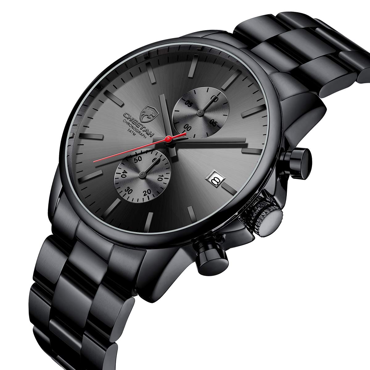 골든 아워 남성용 크로노그래프 스테인리스 쿼츠 시계 42mm | GOLDEN HOUR Business Watch