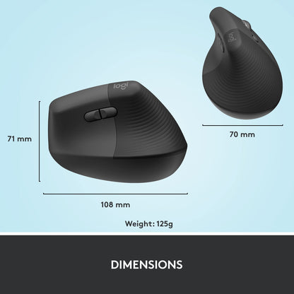로지텍 리프트 버티컬 인체공학 무선 마우스 그래파이트 | Logitech Lift Vertical Ergonomic Mouse Graphite