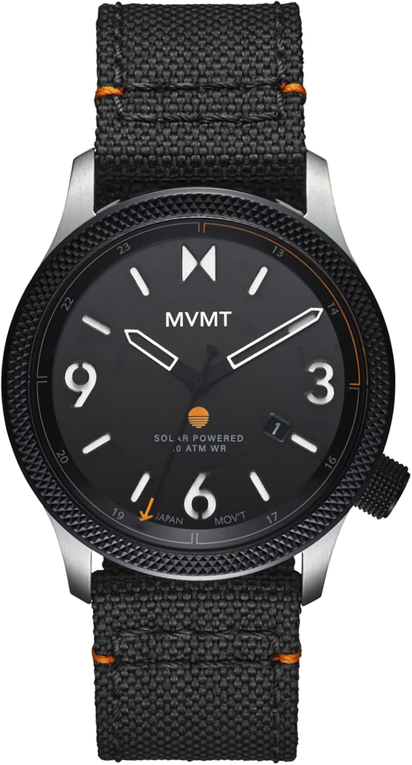 MVMT Field II Solar 41mm Mens Watch Nylon Strap 100M Water Resistant