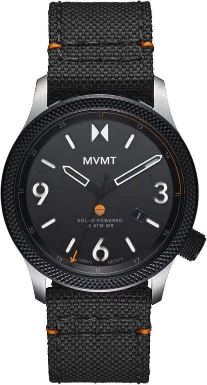 MVMT Field II Solar 41mm Mens Watch Nylon Strap 100M Water Resistant