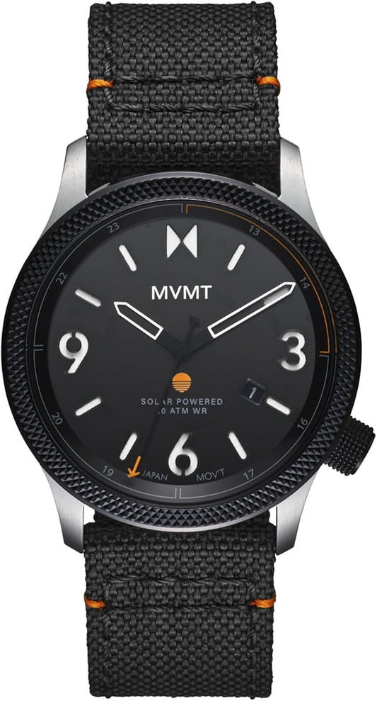 MVMT Field II Solar 41mm Mens Watch Nylon Strap 100M Water Resistant