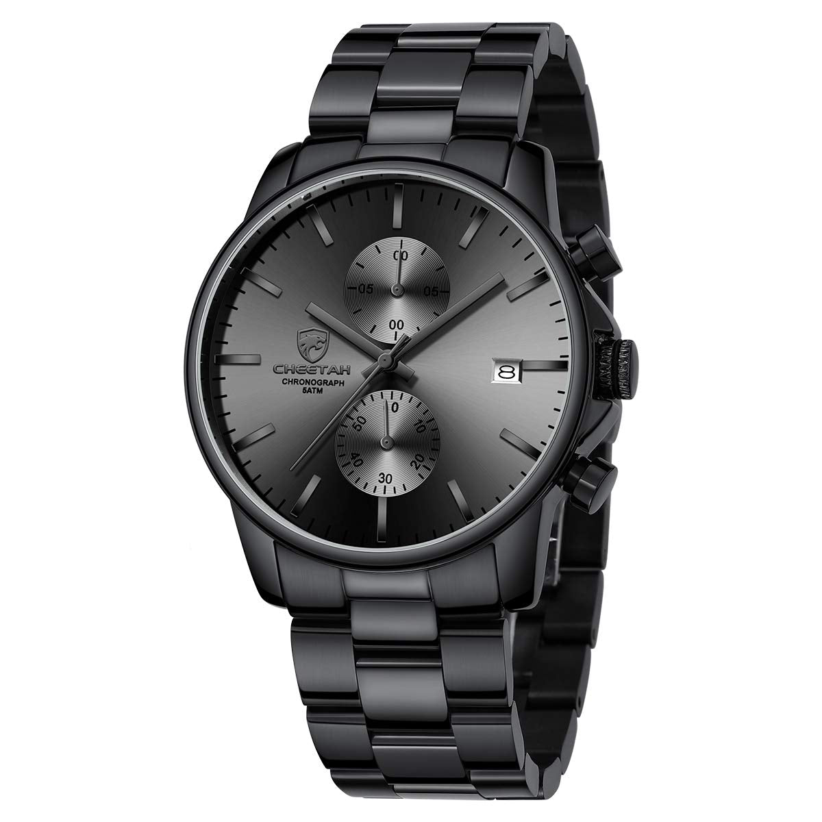 골든 아워 남성용 크로노그래프 스테인리스 쿼츠 시계 42mm | GOLDEN HOUR Business Watch